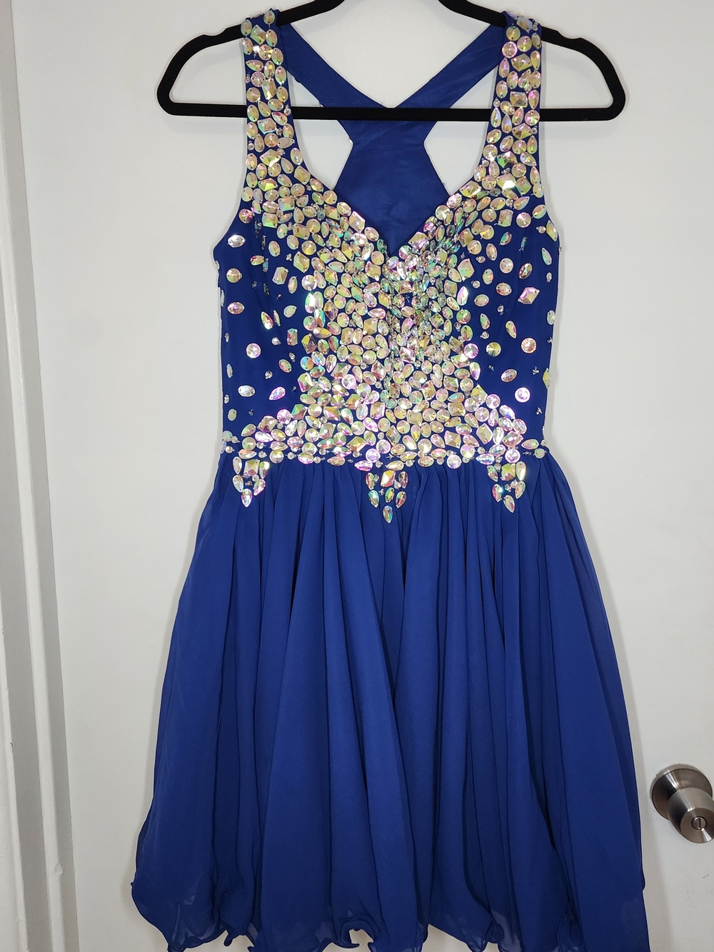 Royal Blue Embellished Party Dress